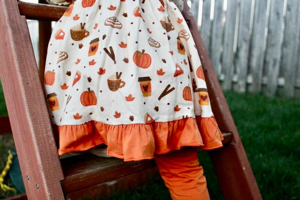 Pumpkin Spice Long Sleeve Peplum Set