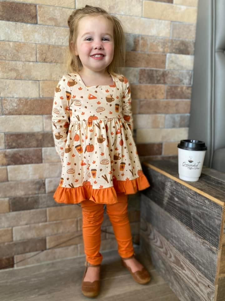 Pumpkin Spice Long Sleeve Peplum Set