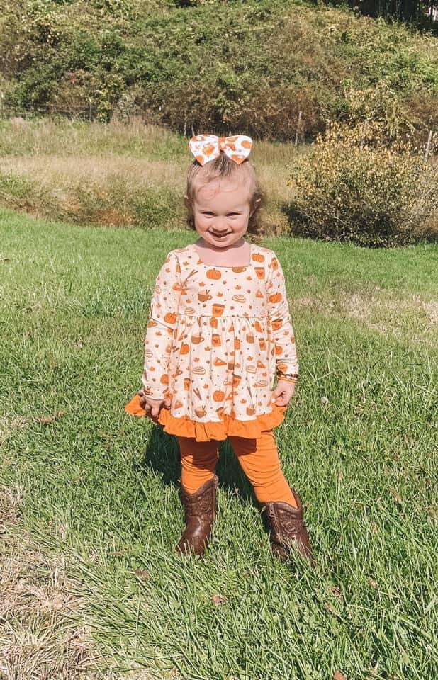 Pumpkin Spice Long Sleeve Peplum Set