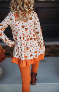 Pumpkin Spice Long Sleeve Peplum Set