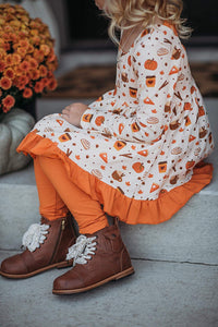 Pumpkin Spice Long Sleeve Peplum Set