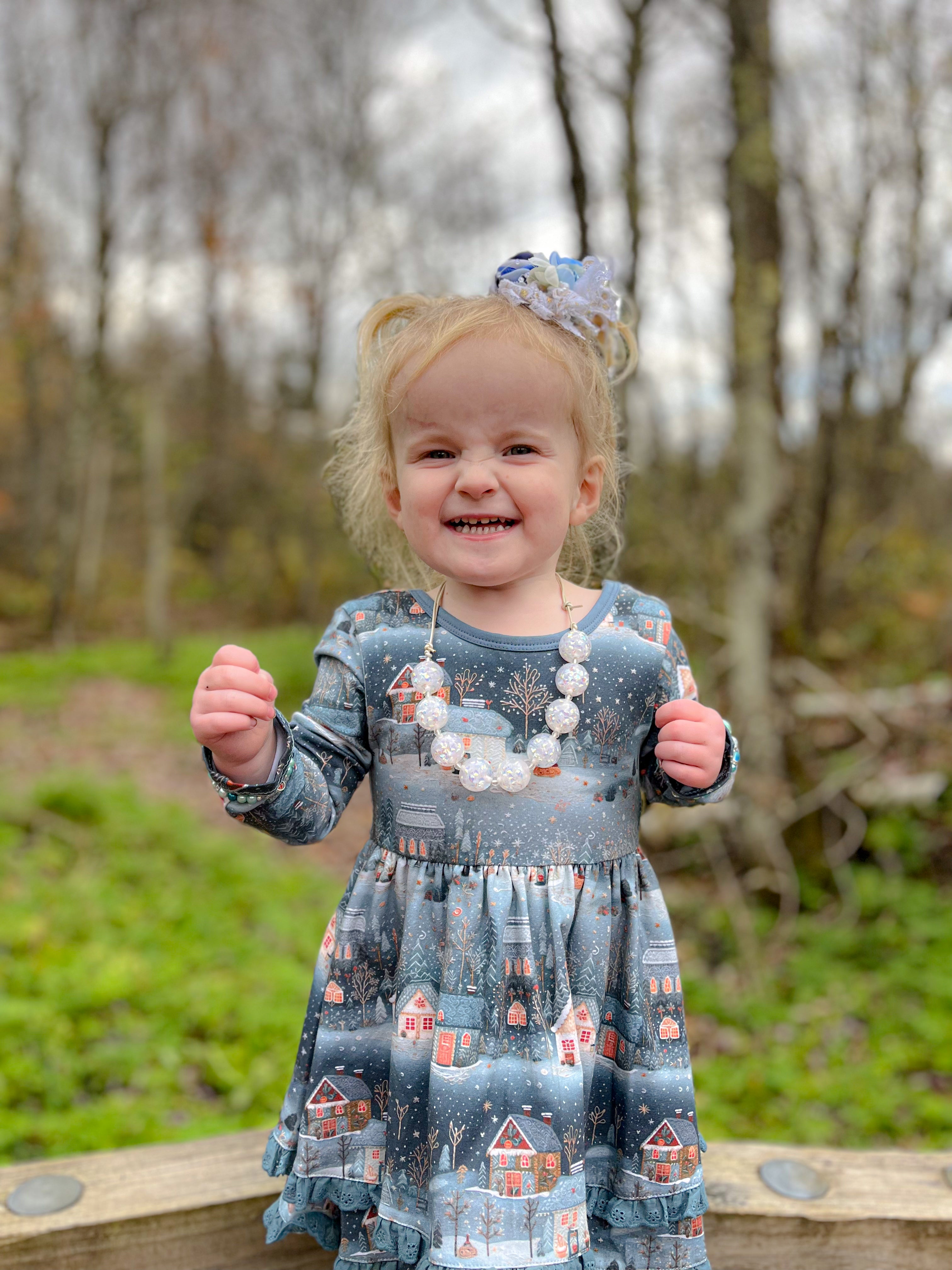 Snowy Village Peplum Set Long Sleeve