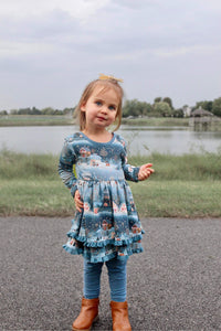 Snowy Village Peplum Set Long Sleeve
