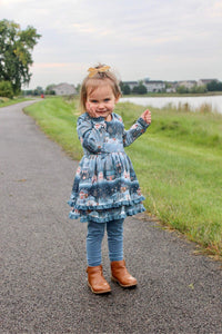 Snowy Village Peplum Set Long Sleeve