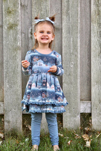 Snowy Village Peplum Set Long Sleeve