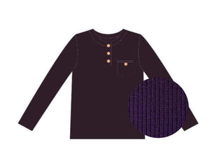 Eggplant Ribbed Henley