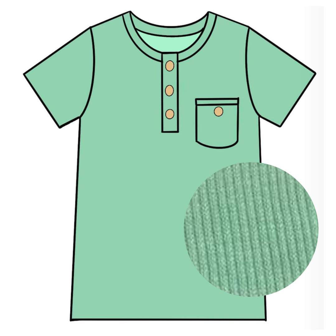 Mint Chocolate Chip Ribbed Henley