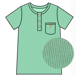 Mint Chocolate Chip Ribbed Henley