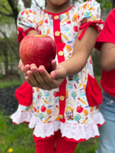 A is for Apple Peplum Set