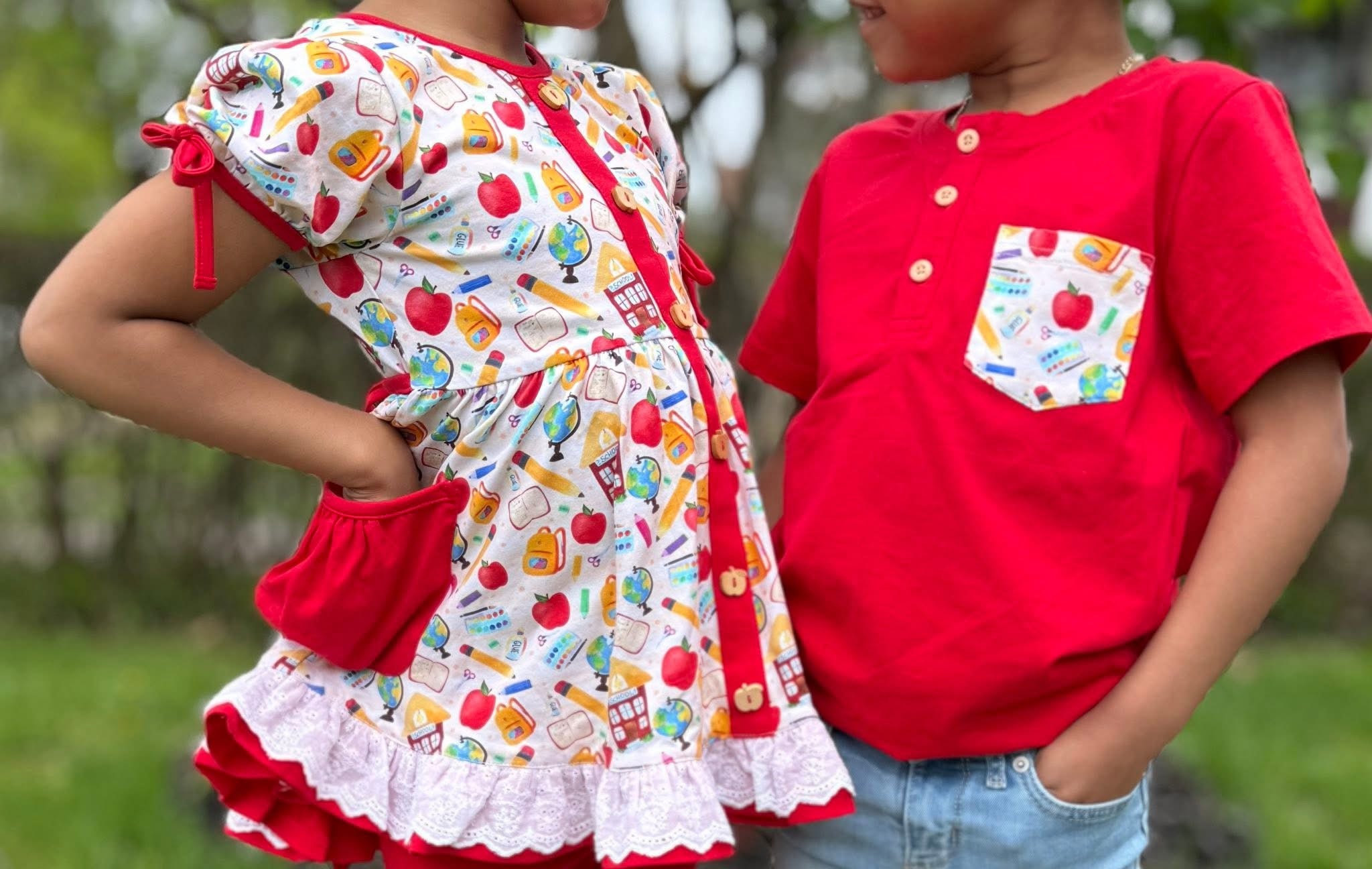 A is for Apple Peplum Set