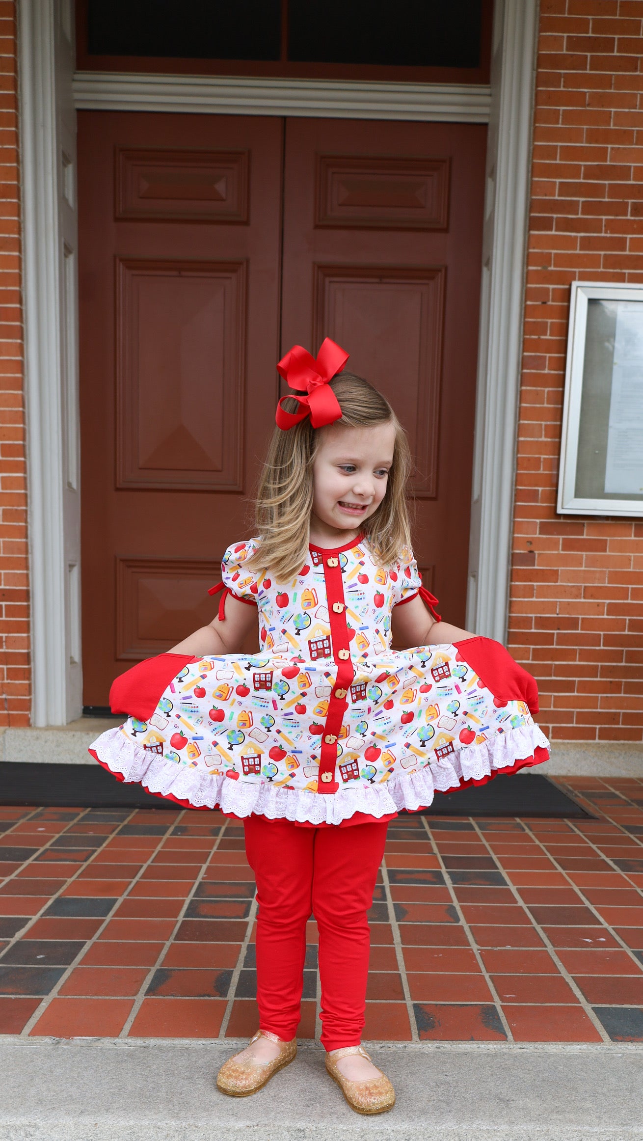 A is for Apple Peplum Set