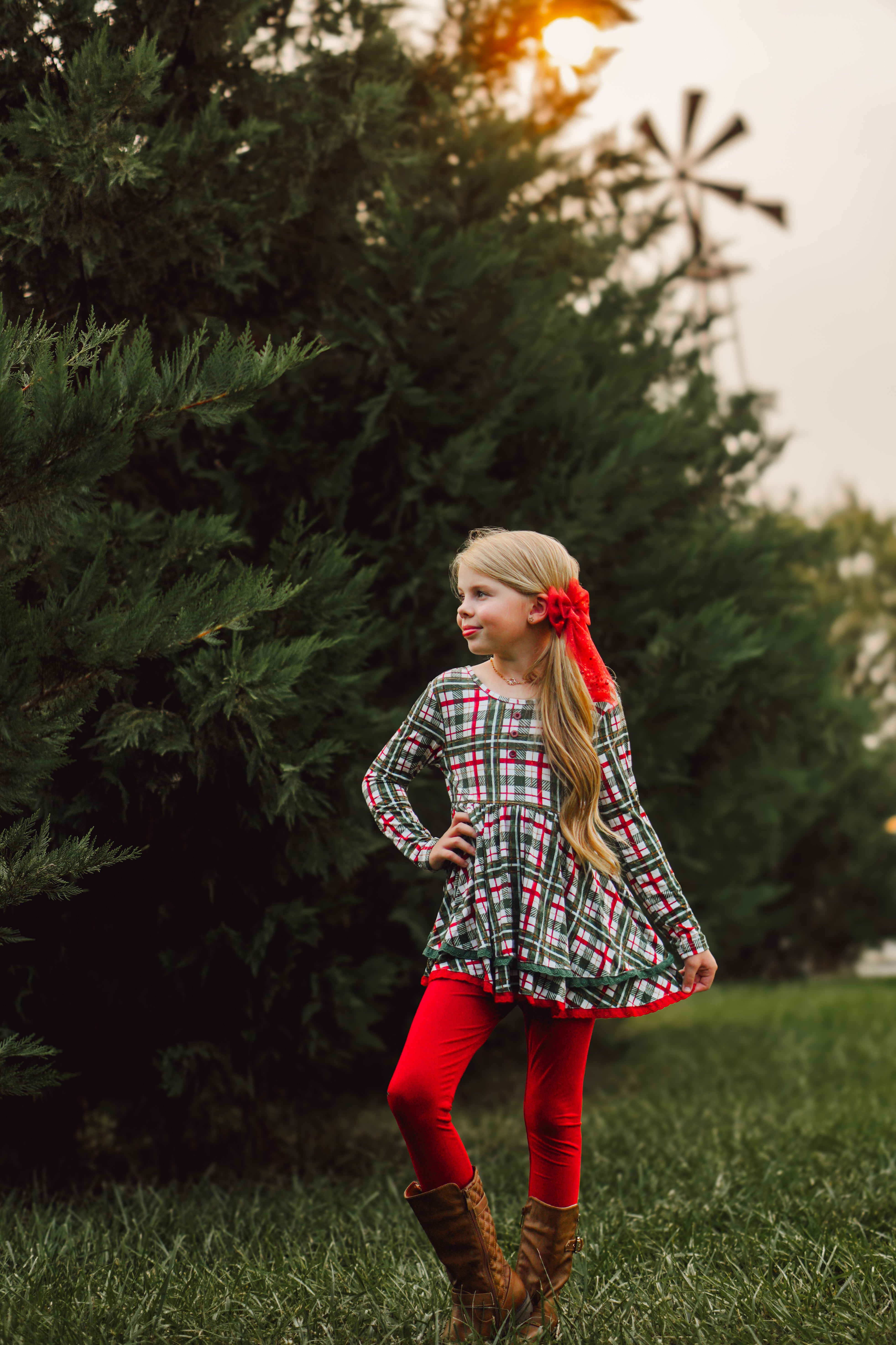Plaid Peplum Set