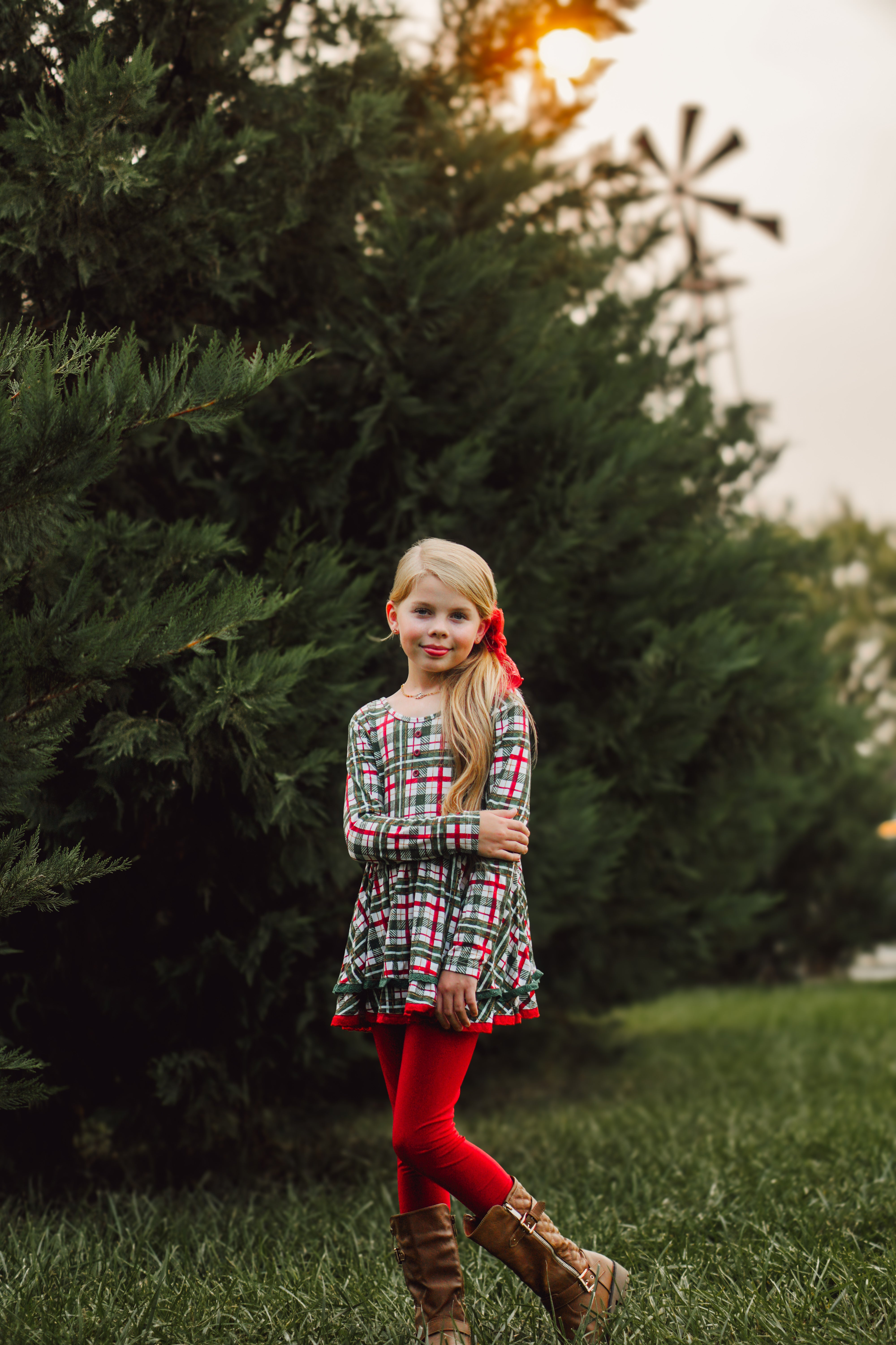Plaid Peplum Set