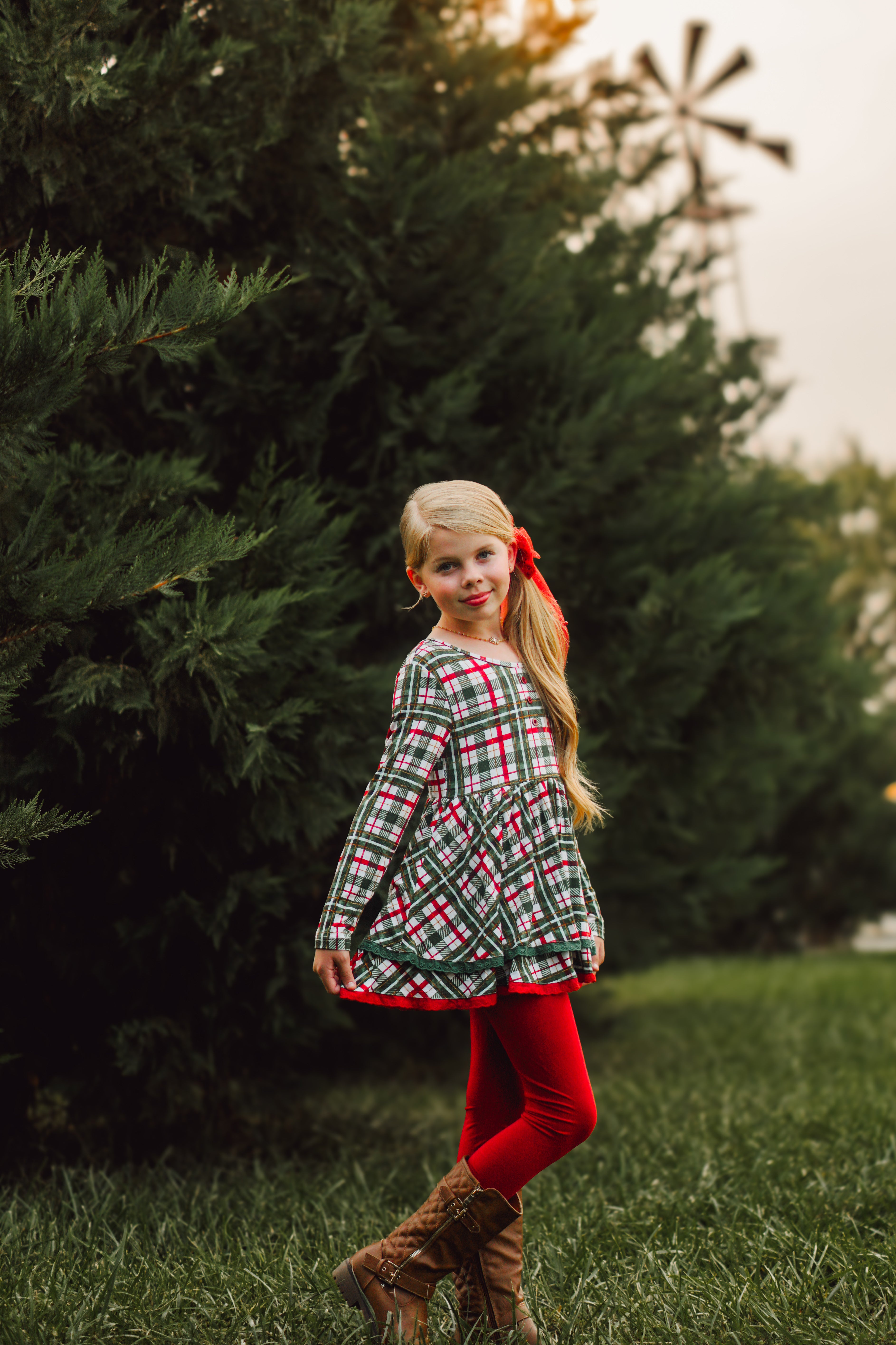 Plaid Peplum Set