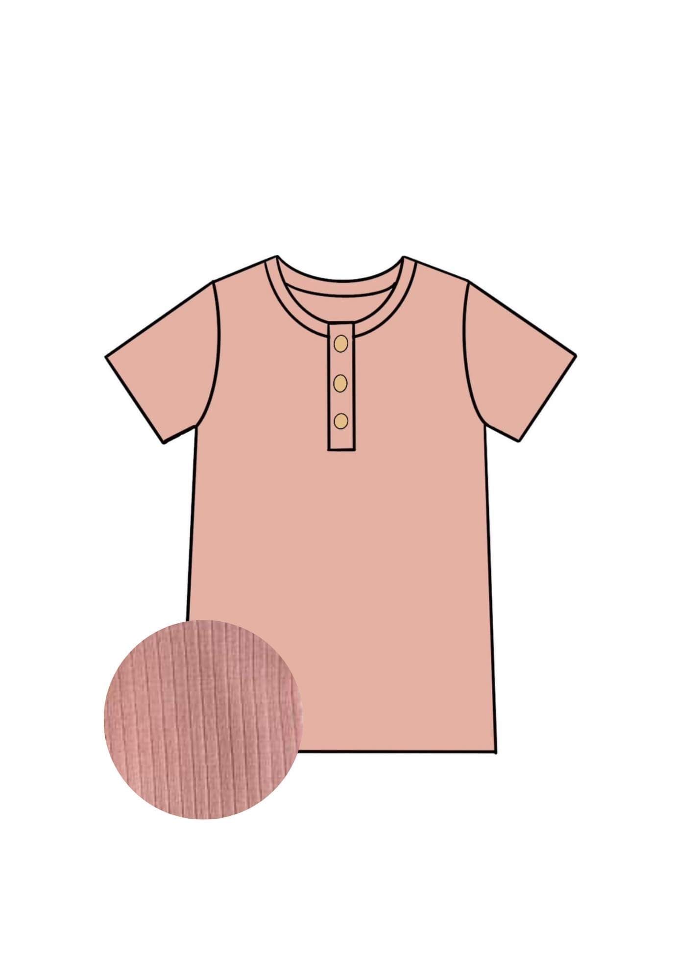 Peachy Pink Ribbed Tee
