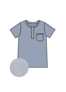 MEN’S Dusty Blue Ribbed tee